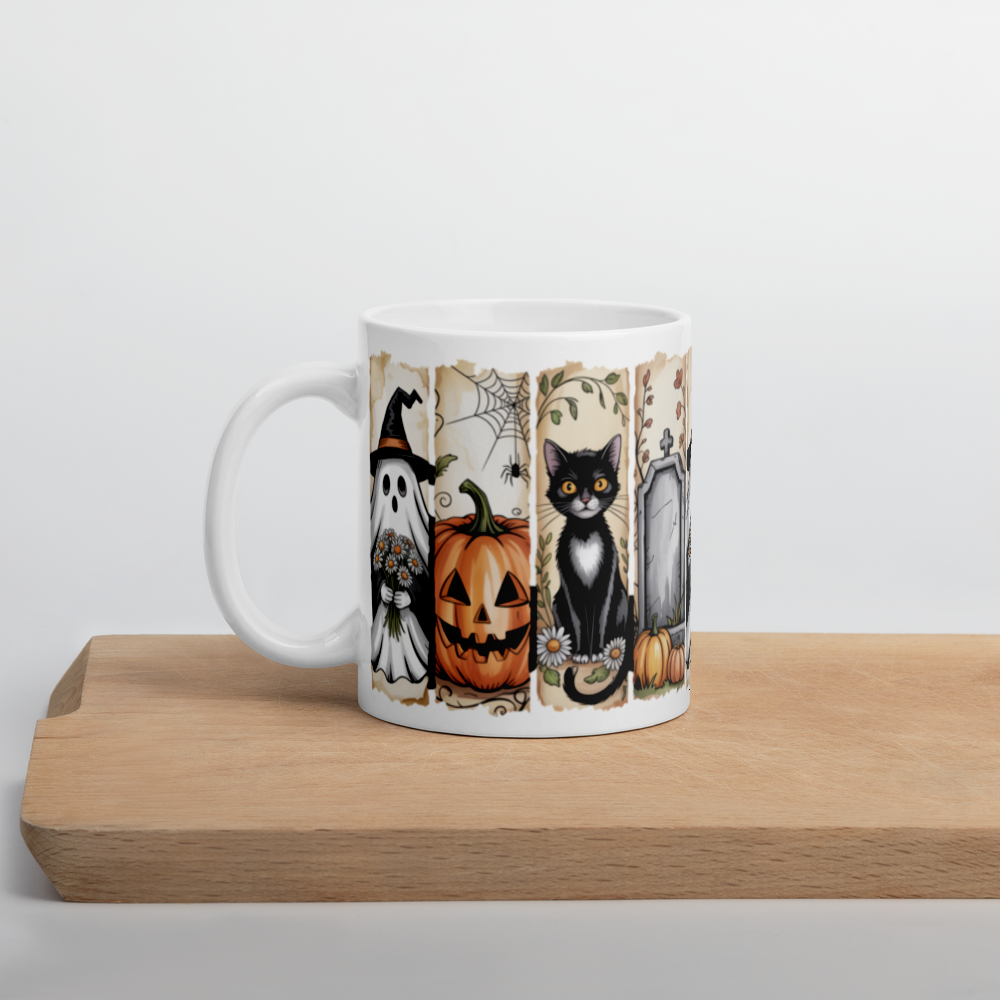 White glossy mug
