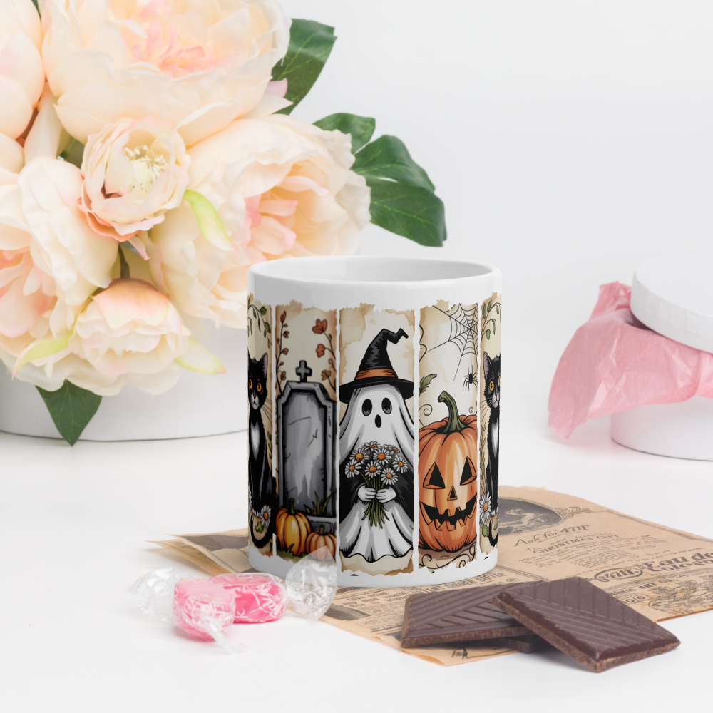White glossy mug