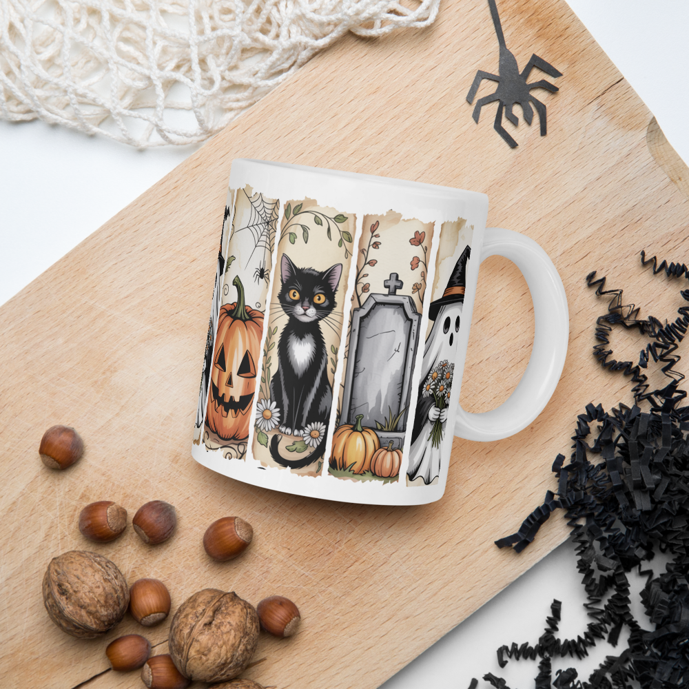 White glossy mug