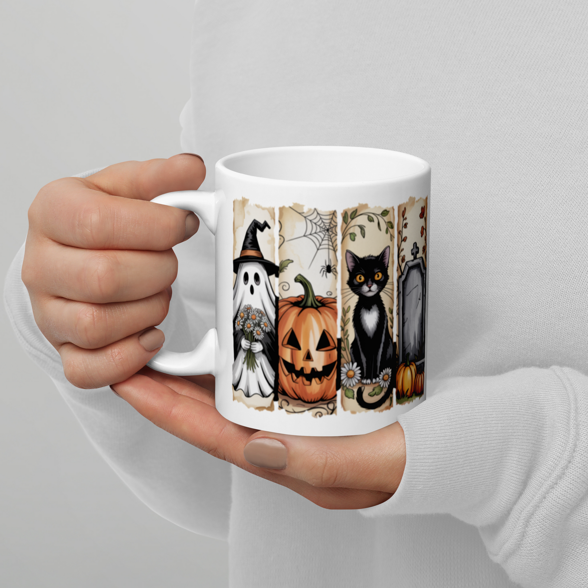 White glossy mug