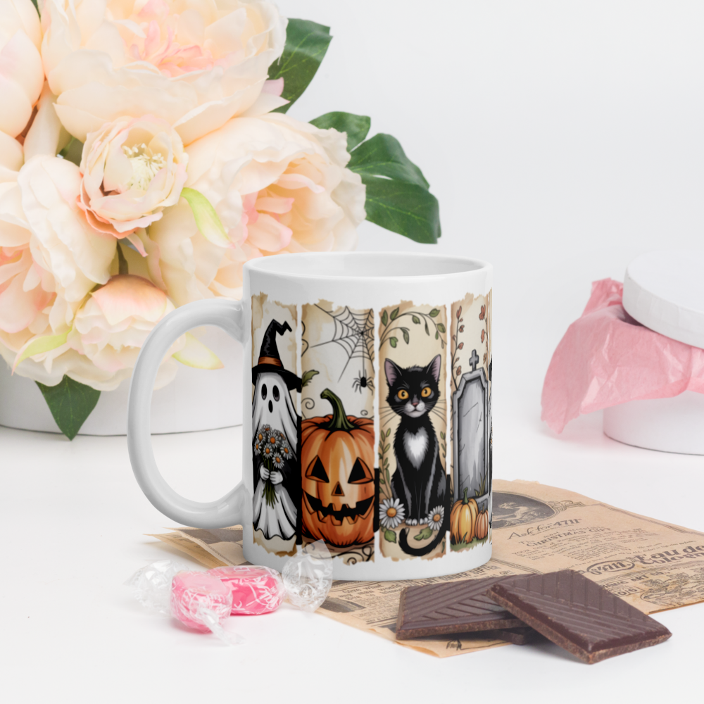 White glossy mug
