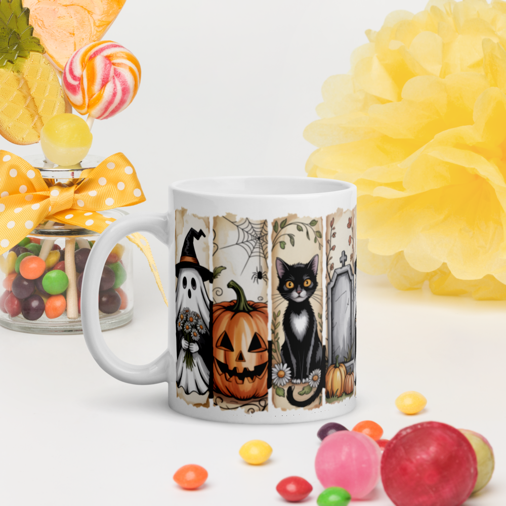 White glossy mug