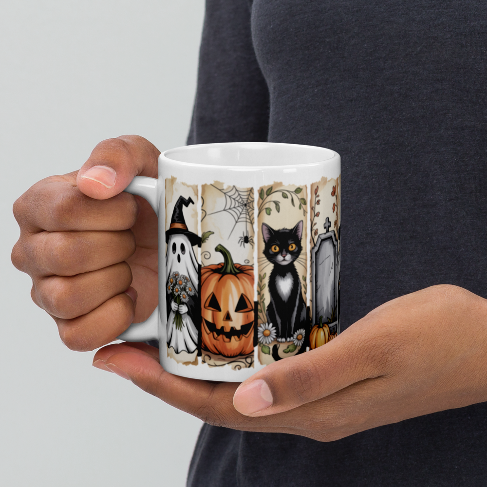 White glossy mug