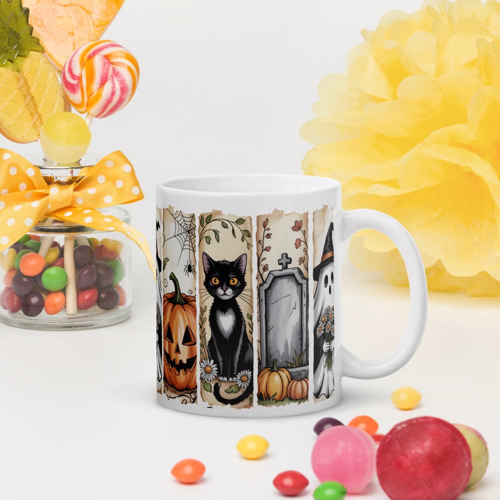 White glossy mug