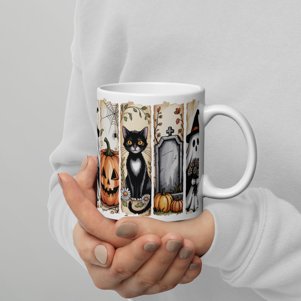 White glossy mug