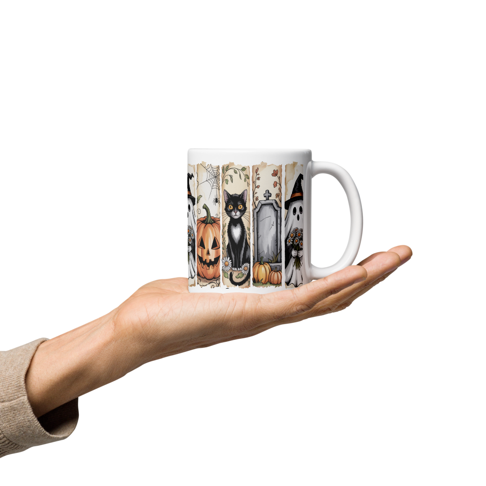 White glossy mug
