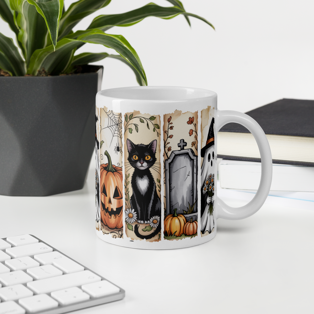 White glossy mug