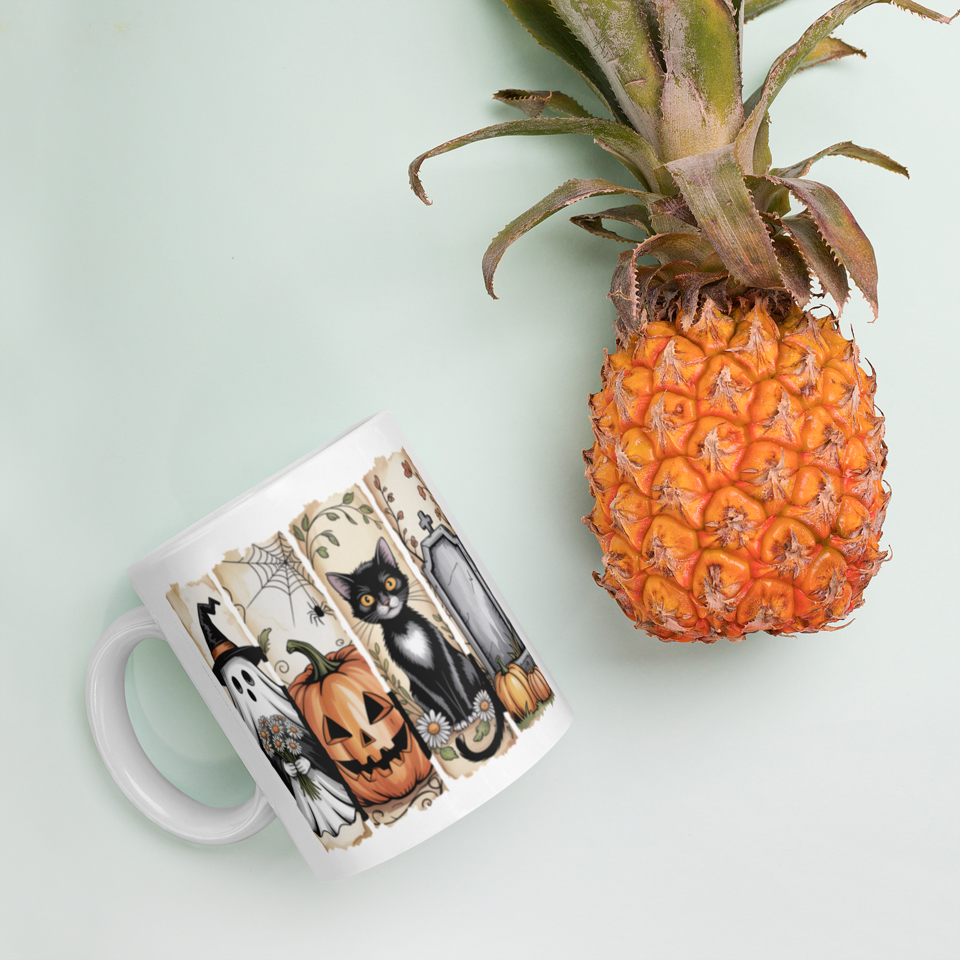 White glossy mug