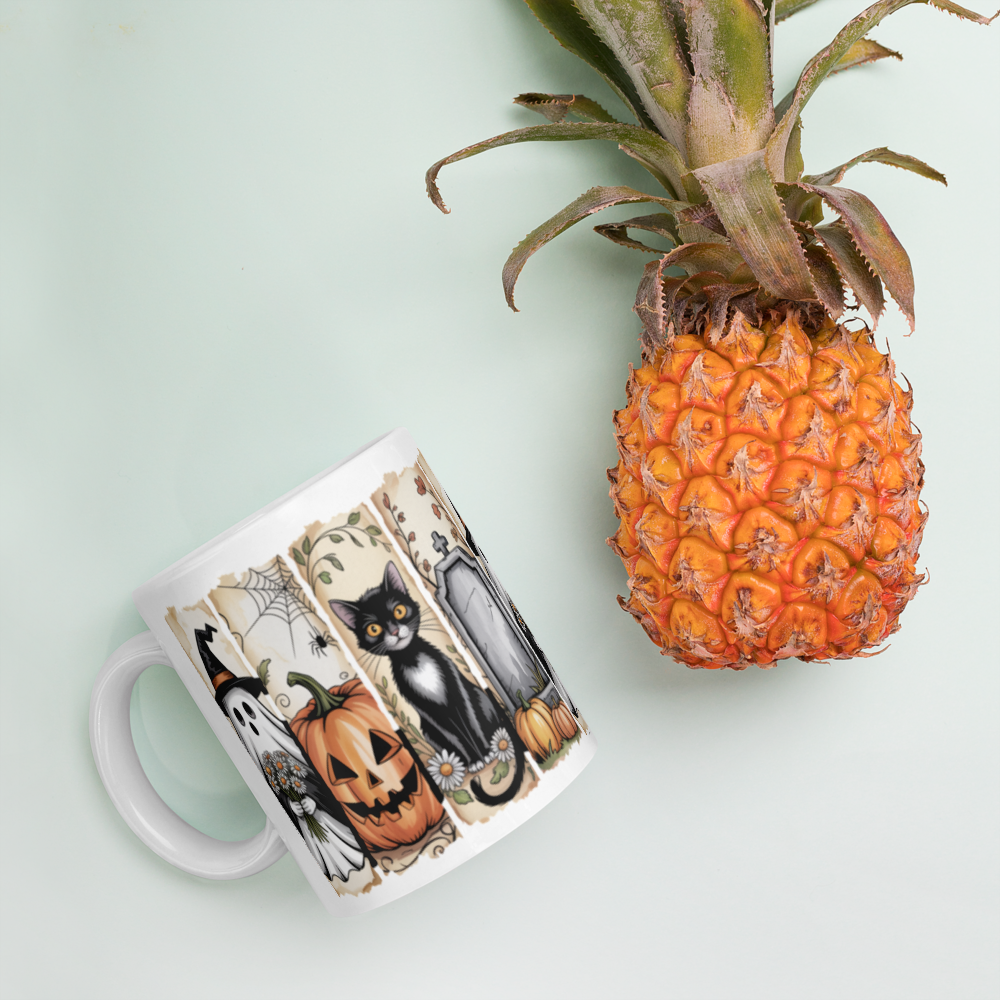 White glossy mug