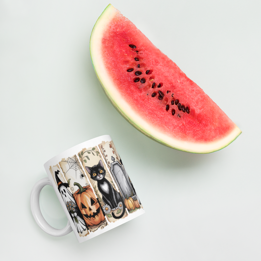 White glossy mug